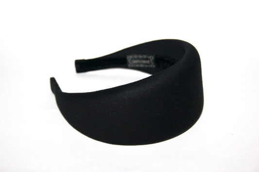 Denim puffy hairband, Black padded headband for women, cotton thick hairband, plastic free