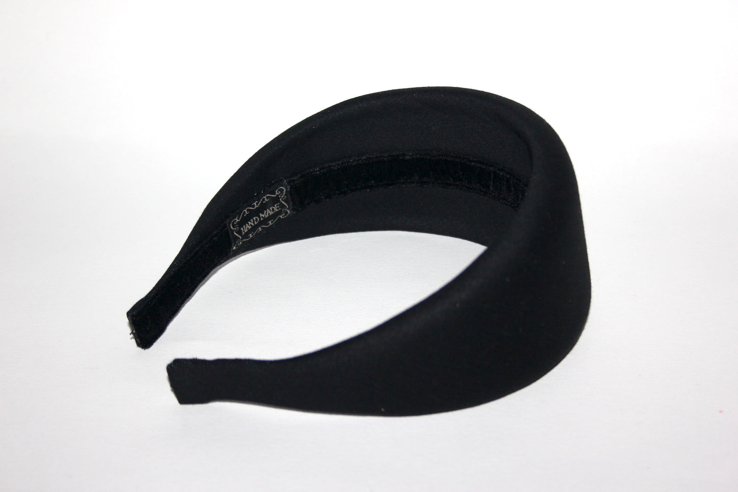 Denim puffy hairband, Black padded headband for women, cotton thick hairband, plastic free