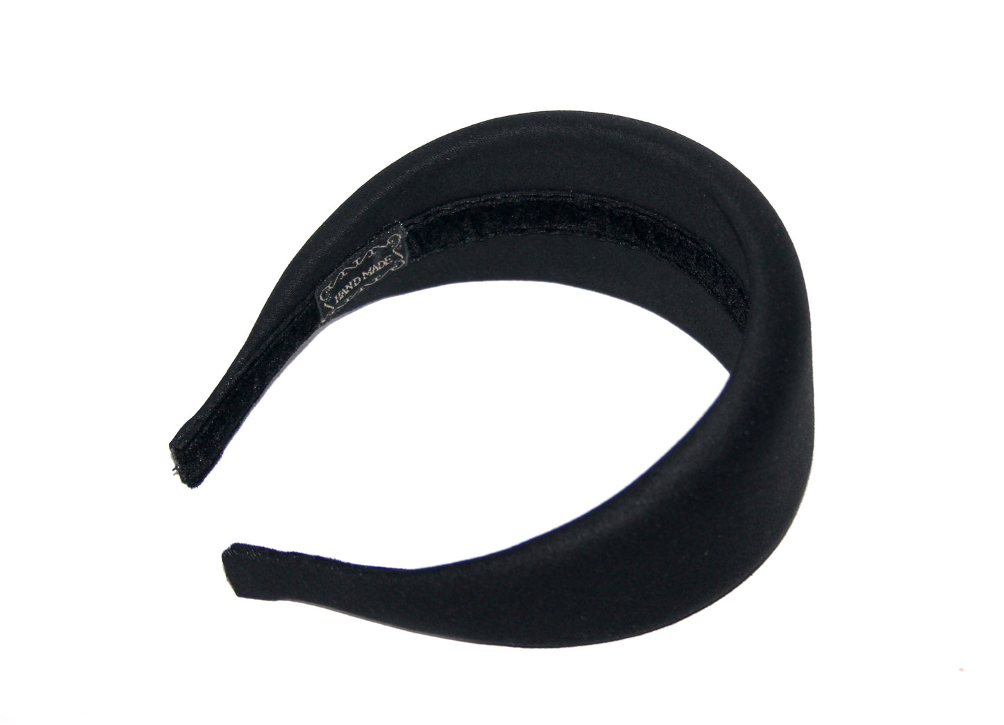 Denim puffy hairband, Black padded headband for women, cotton thick hairband, plastic free