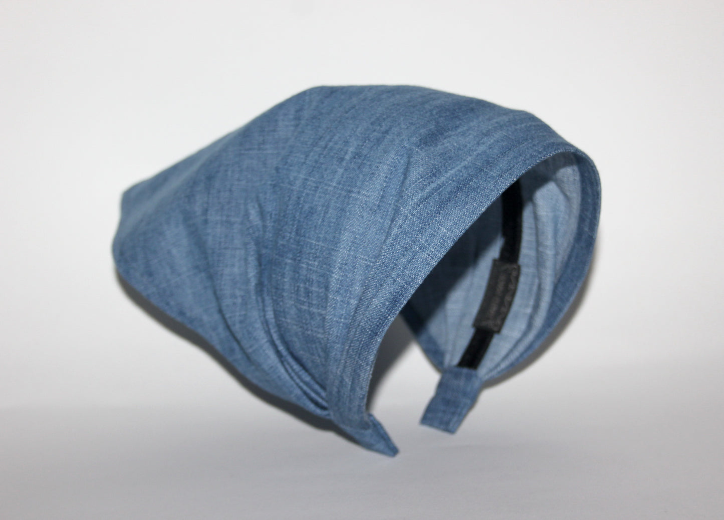 Blue Denim hair kerchief Bandana headband 10"/14" inch triangle head cover, hippie headpiece