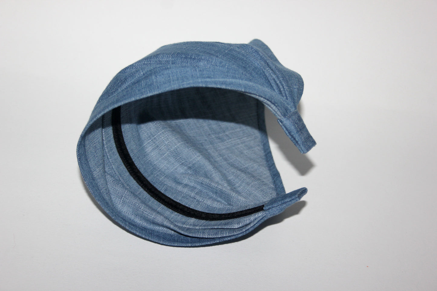 Blue Denim hair kerchief Bandana headband 10"/14" inch triangle head cover, hippie headpiece