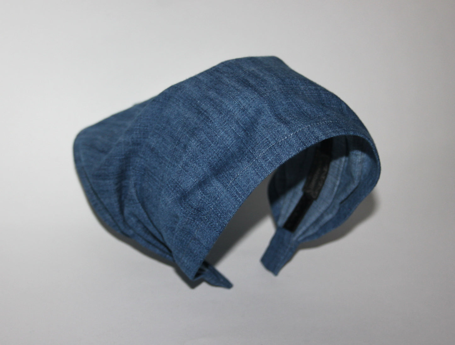 Denim hair kerchief Blue Bandana headband 10"/14" inch triangle head cover, hippie headpiece