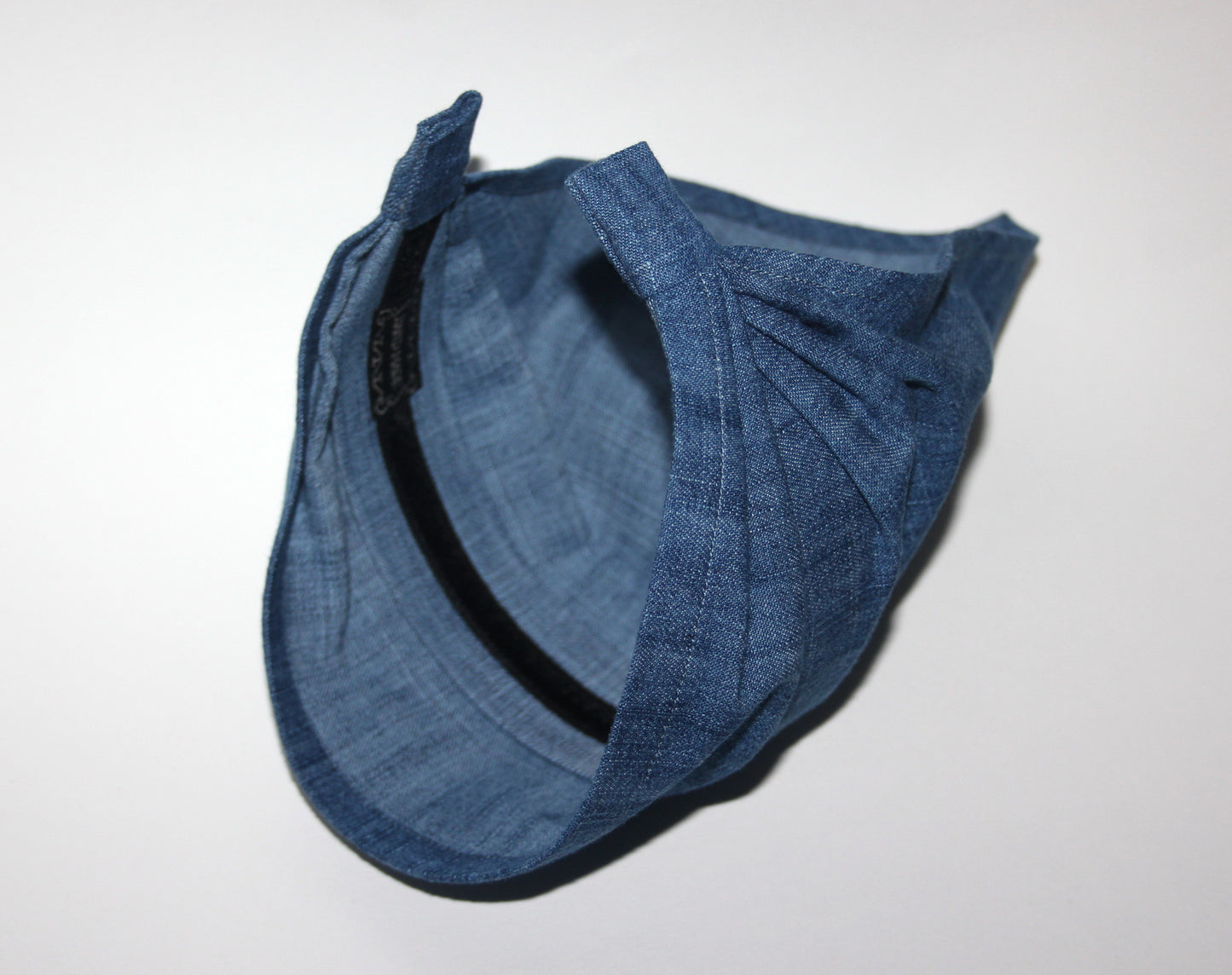 Denim hair kerchief Blue Bandana headband 10"/14" inch triangle head cover, hippie headpiece