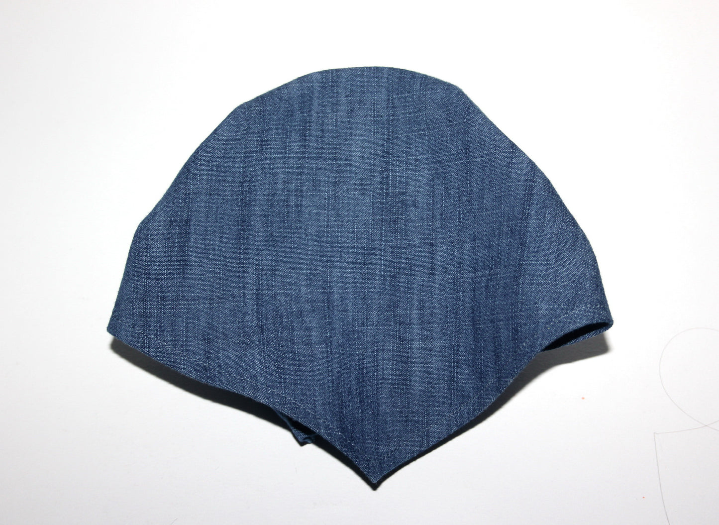 Denim hair kerchief Blue Bandana headband 10"/14" inch triangle head cover, hippie headpiece