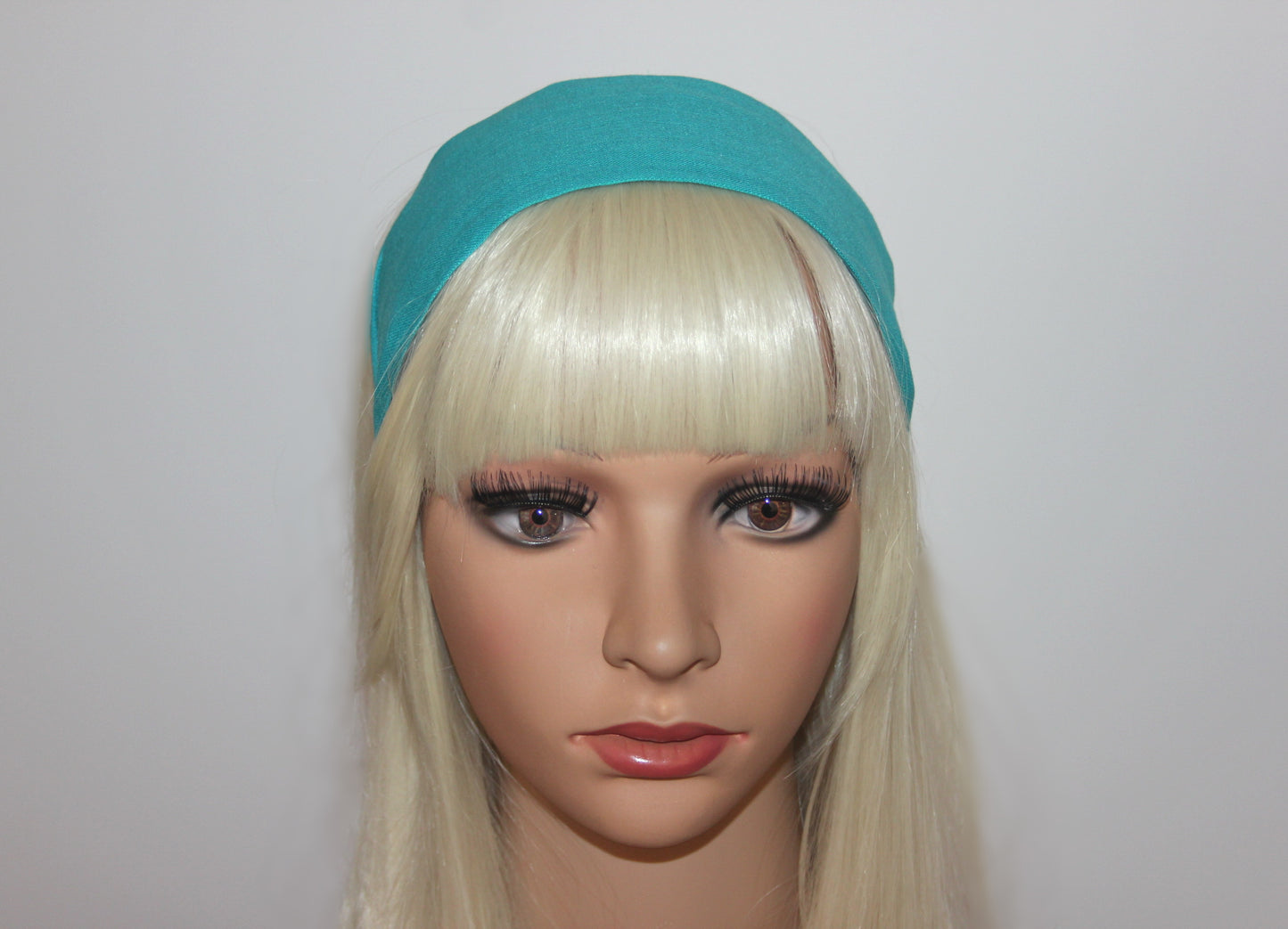 Linen headband women Turquoise head scarf