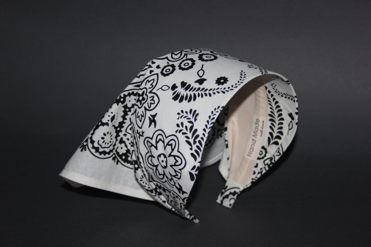 Ivory triangle bandana, 12" inch cotton headband, structured country bandana