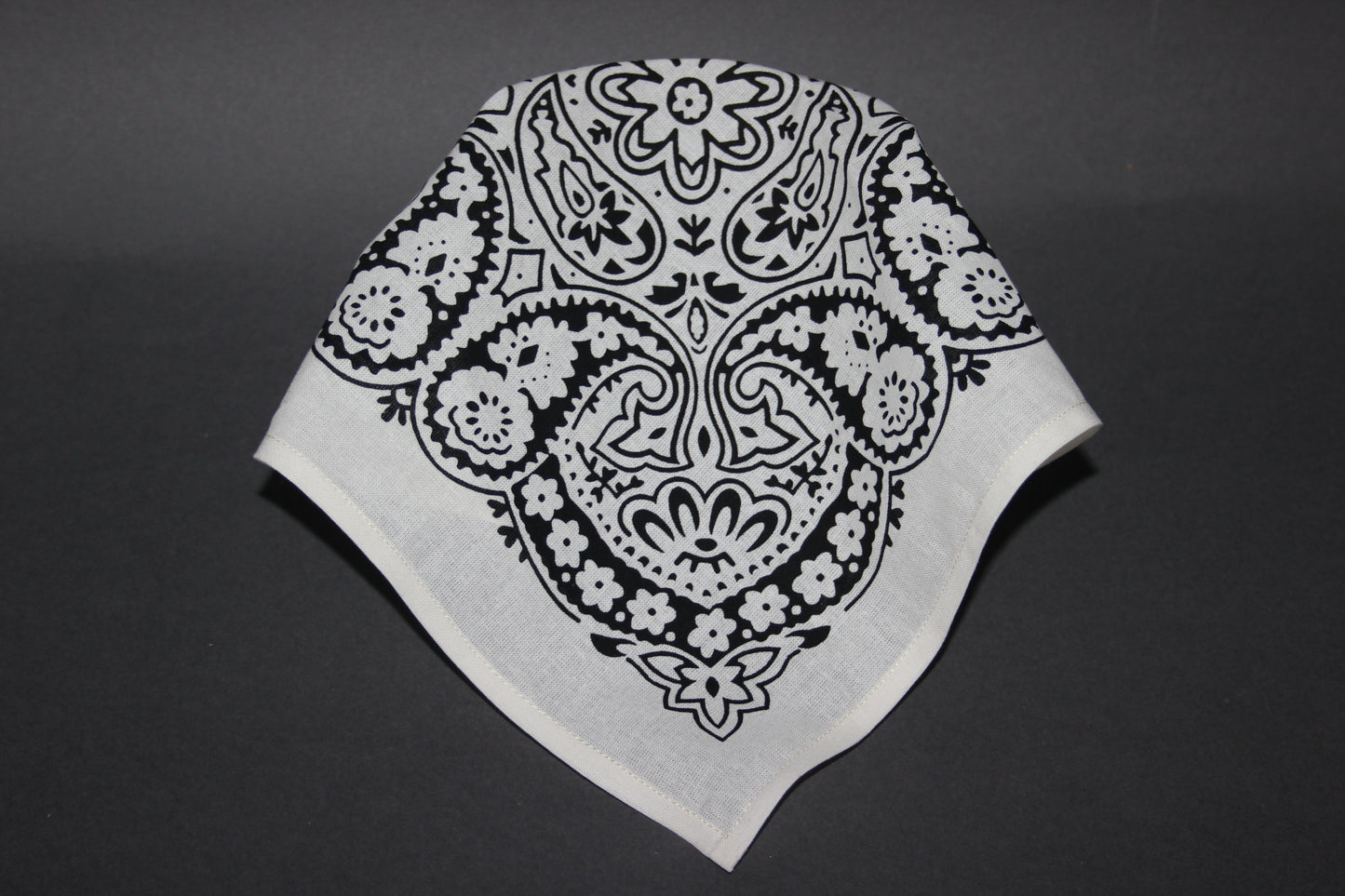 Ivory triangle bandana, 12" inch cotton headband, structured country bandana
