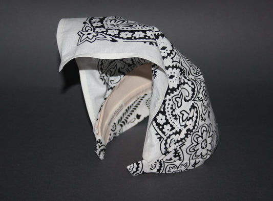 Ivory triangle bandana, 12" inch cotton headband, structured country bandana