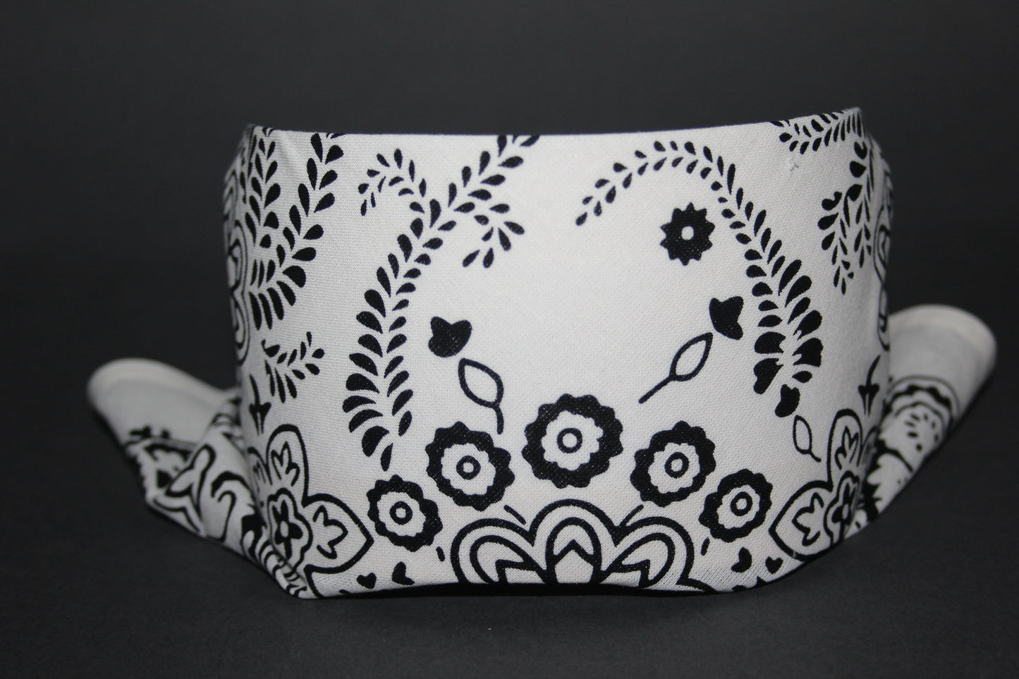 Ivory triangle bandana, 12" inch cotton headband, structured country bandana