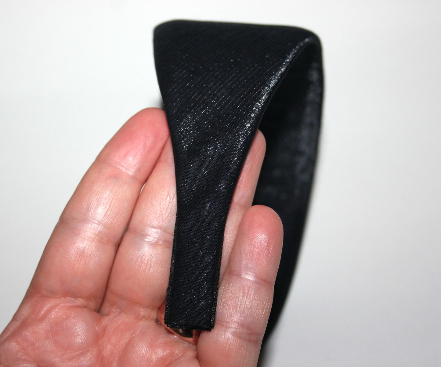 Dark Blue Satin headband Shiny head scarf, plastic free