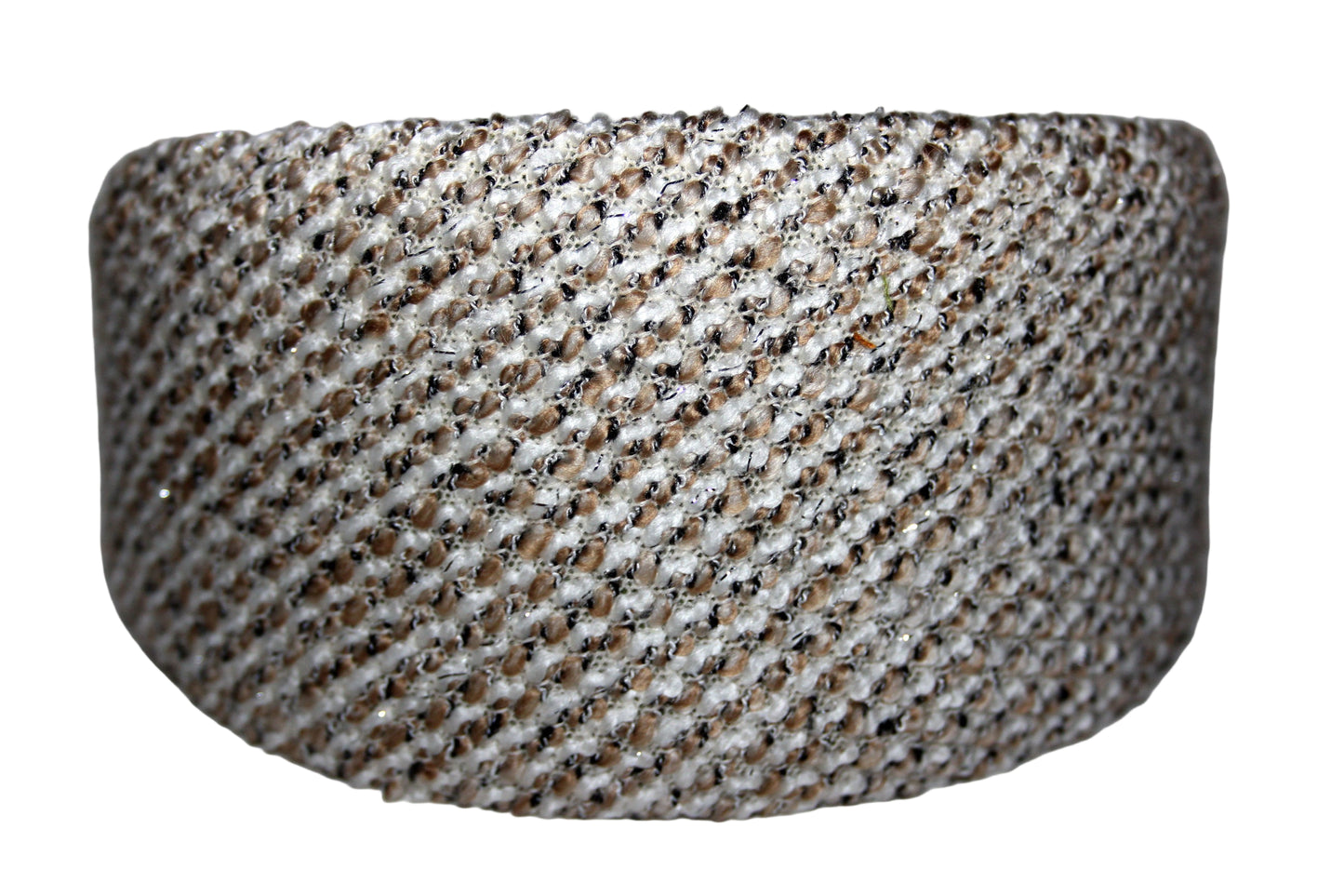 Cotton headband in bouclé effect, Ivory&Brown fashion head scarf, plastic free