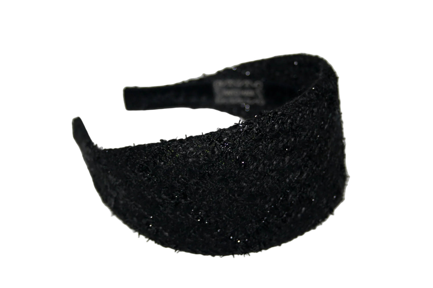 Black fashion headband, Tweed warm fabric hairband, plastic free