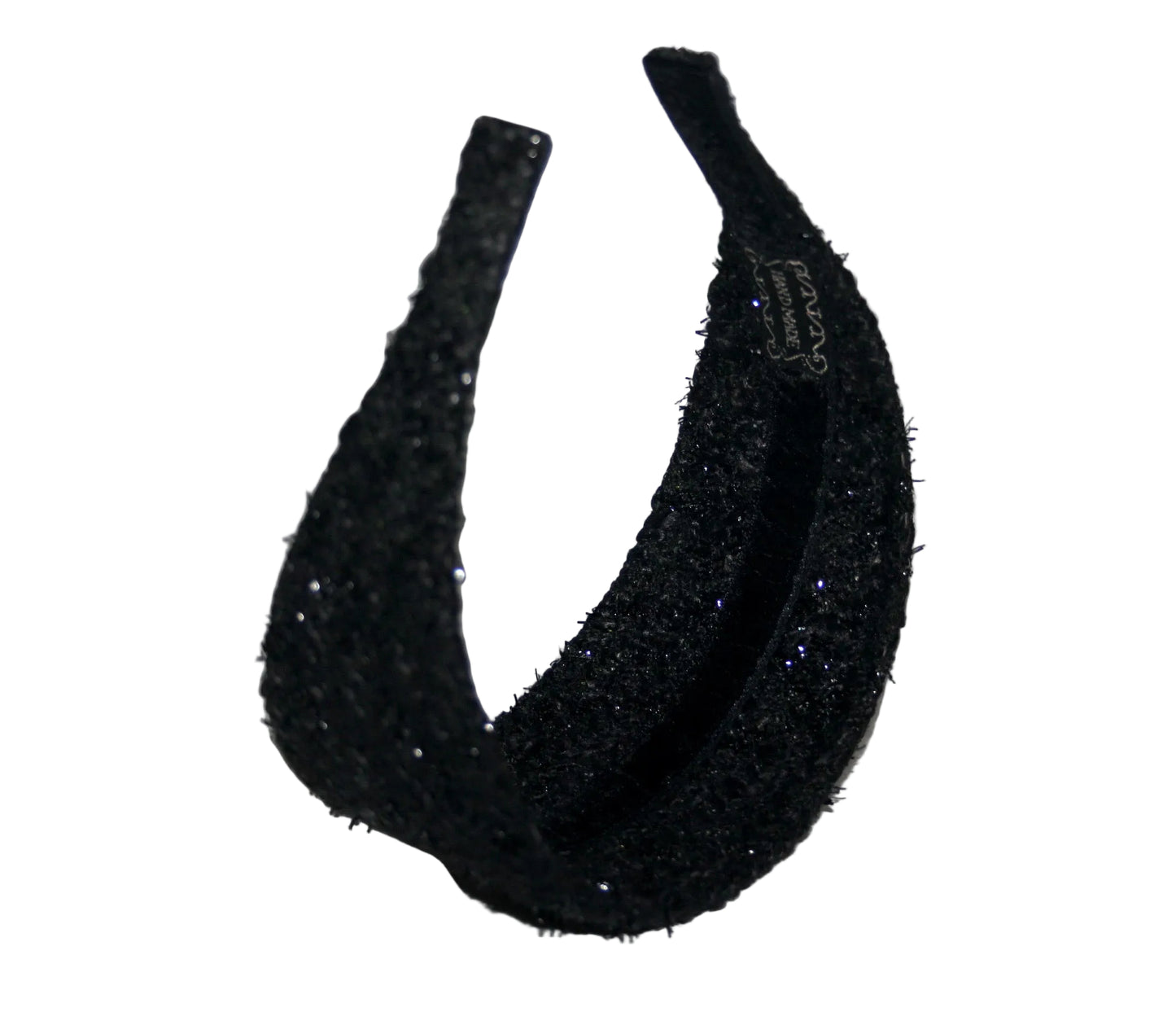 Black fashion headband, Tweed warm fabric hairband, plastic free