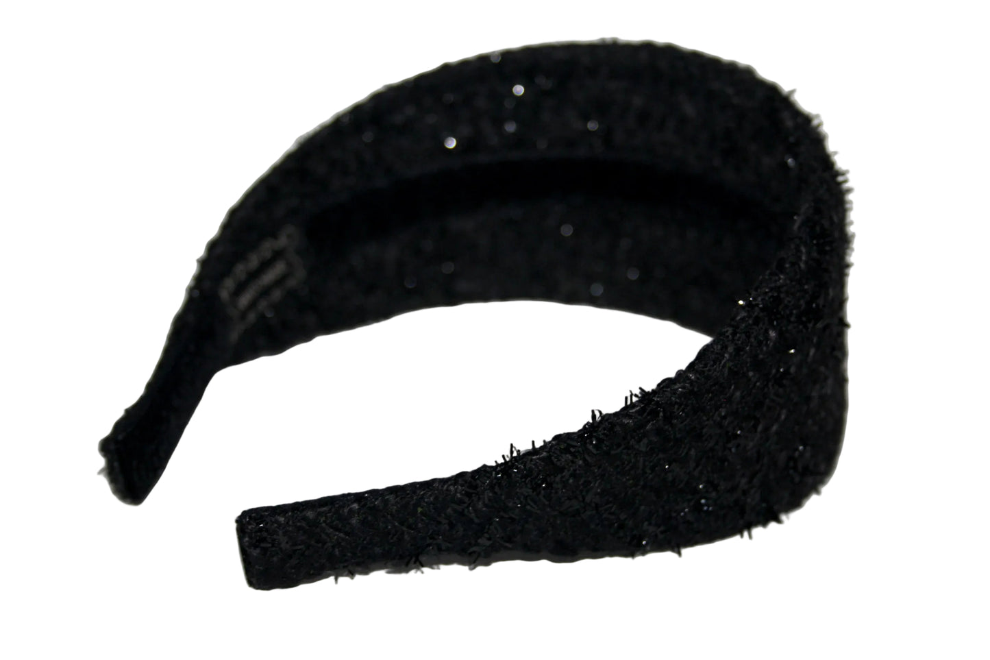 Black fashion headband, Tweed warm fabric hairband, plastic free