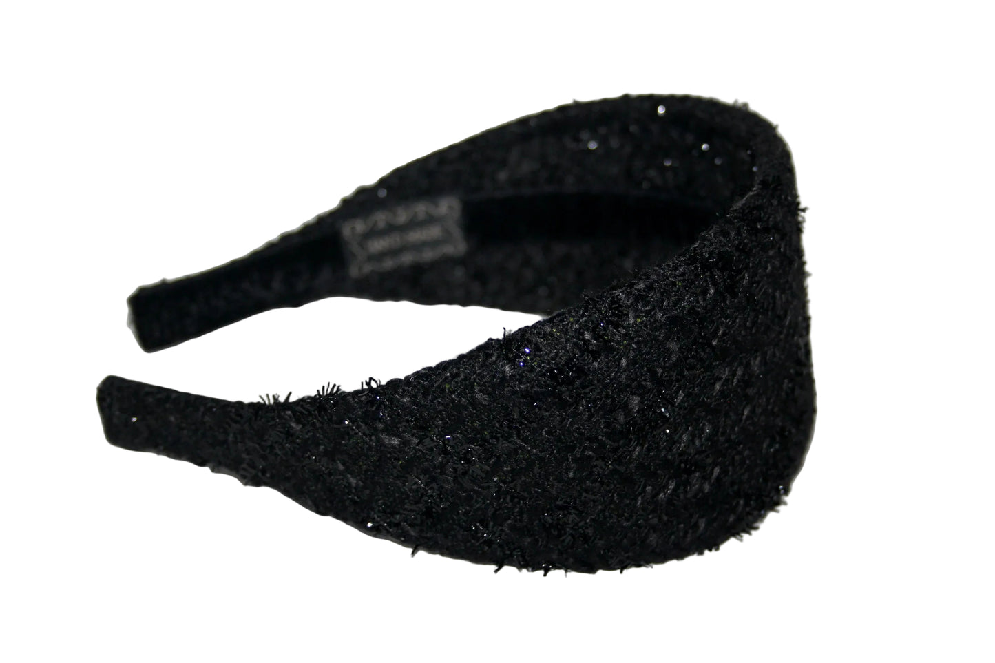 Black fashion headband, Tweed warm fabric hairband, plastic free