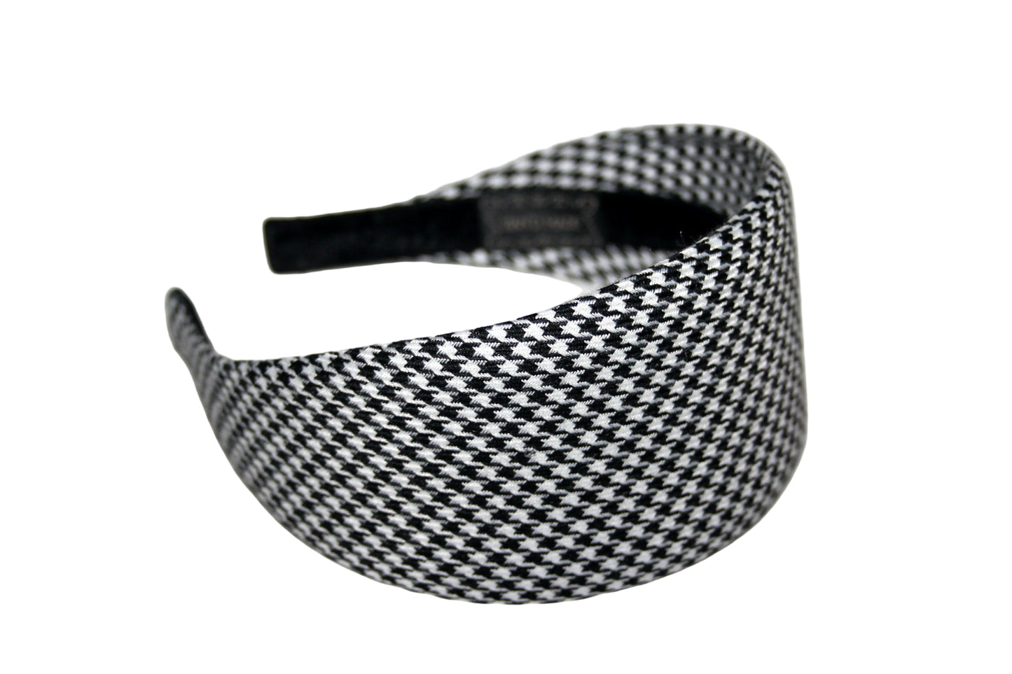 Black and White woman headband Houndstooth wide hairband, plastic free