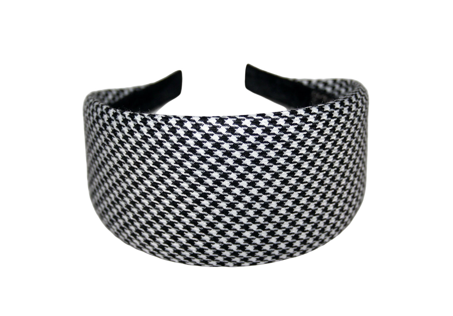 Black and White woman headband Houndstooth wide hairband, plastic free