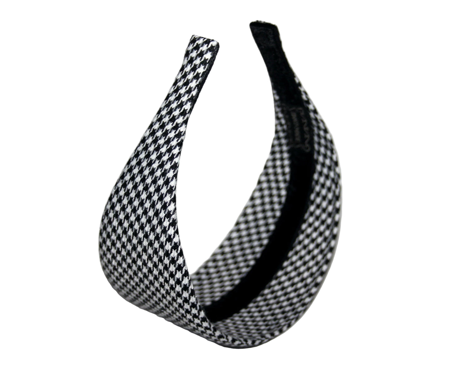 Black and White woman headband Houndstooth wide hairband, plastic free