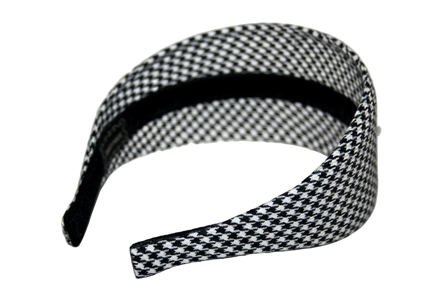 Black and White woman headband Houndstooth wide hairband, plastic free