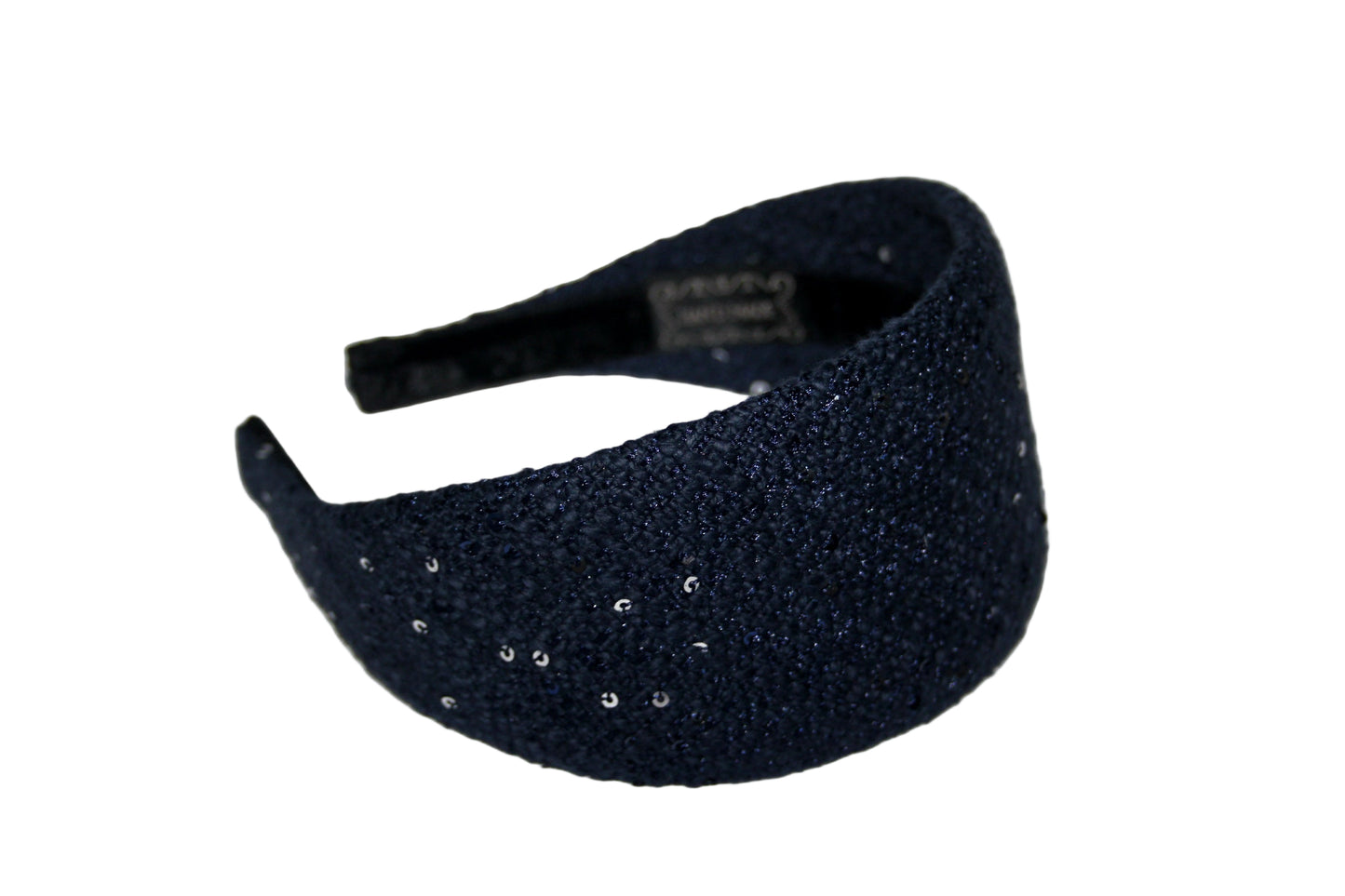 Dark Blue curly sequin headband, plastic free
