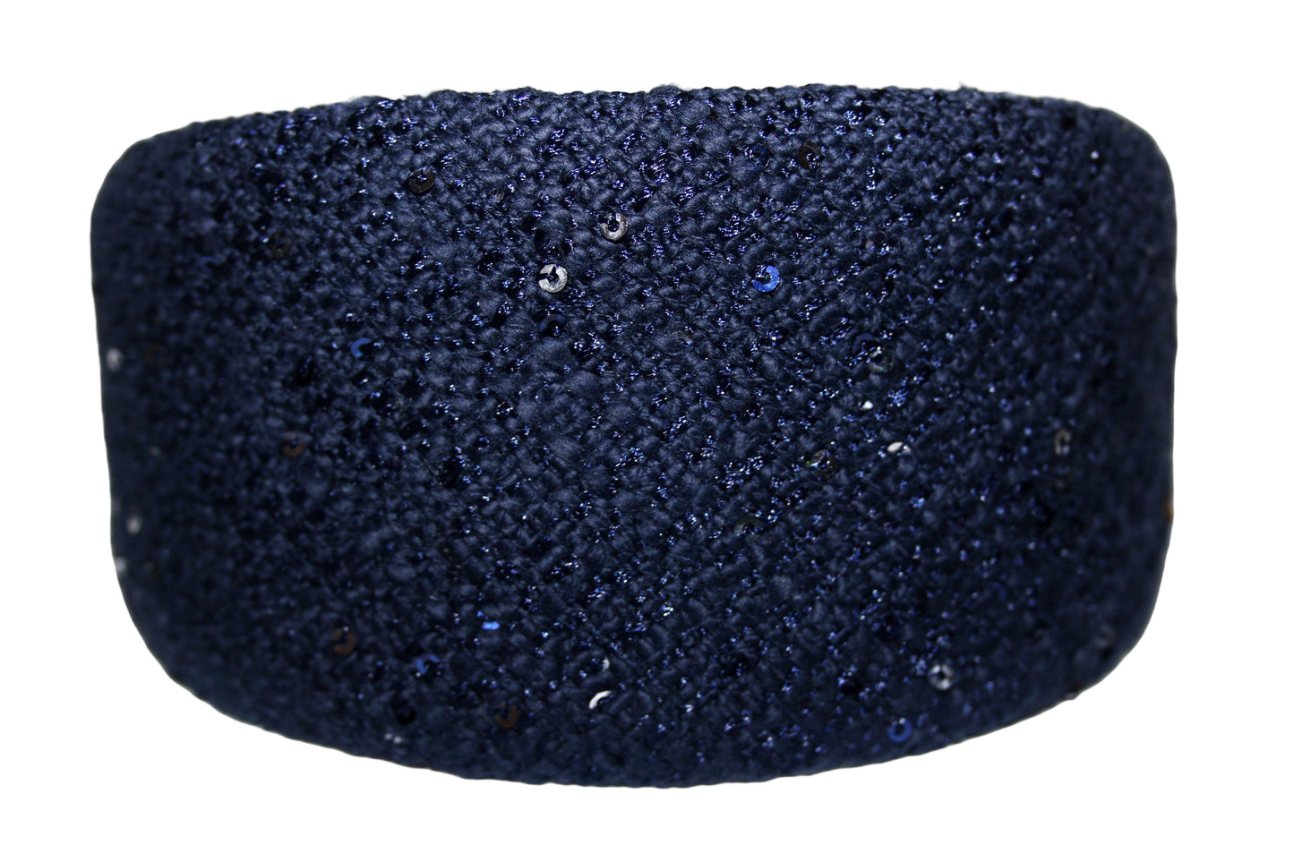 Dark Blue curly sequin headband, plastic free
