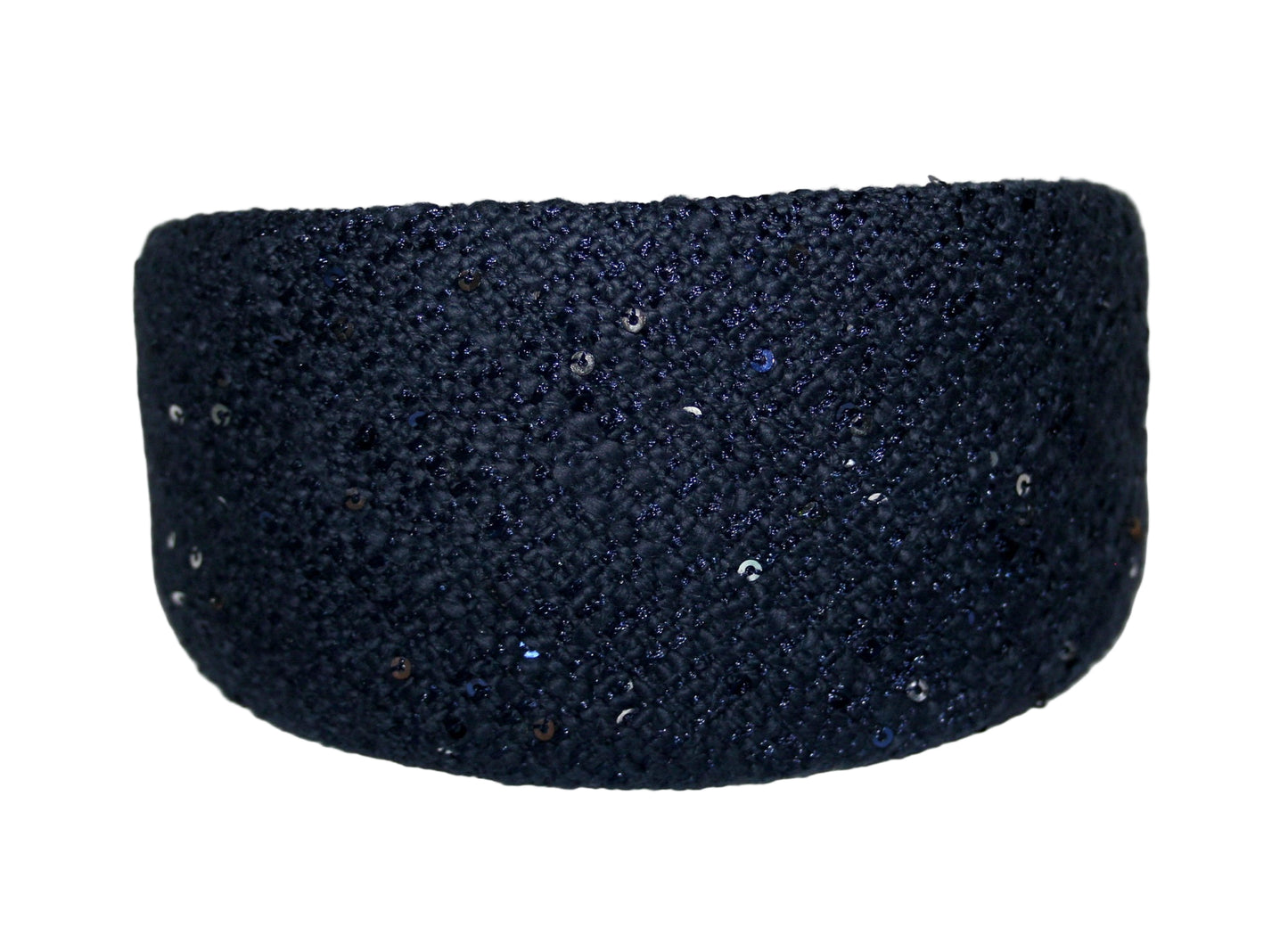 Dark Blue curly sequin headband, plastic free