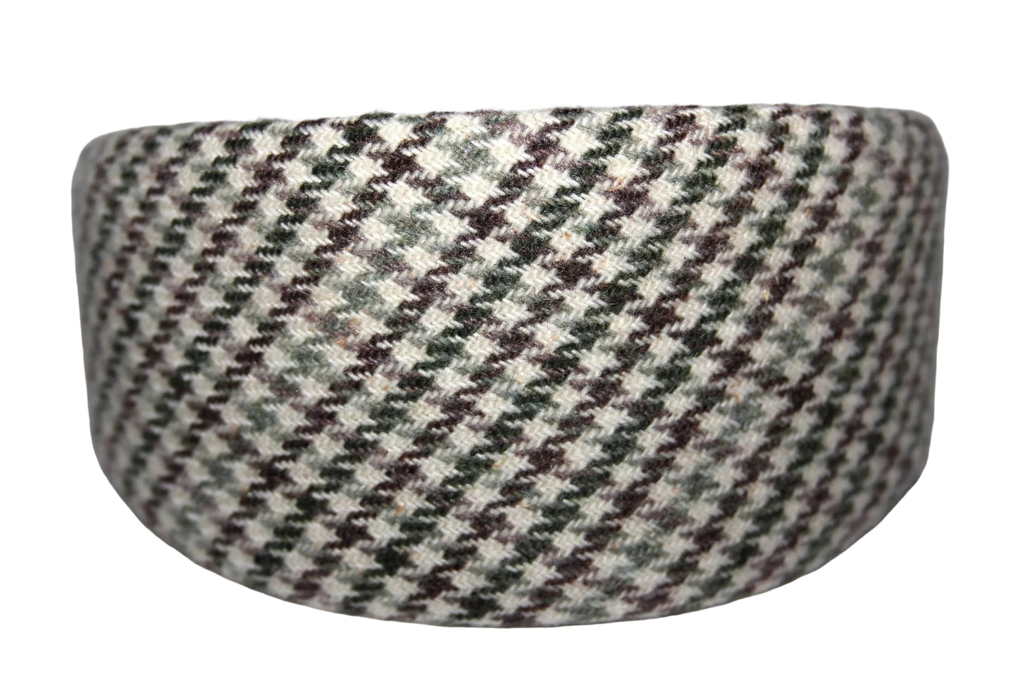 Houndstooth headband, Wool plaid hairband, plastic free