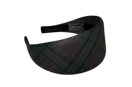 Plaid headband for women Scottish Green & Bown hairband scarf, plastic free