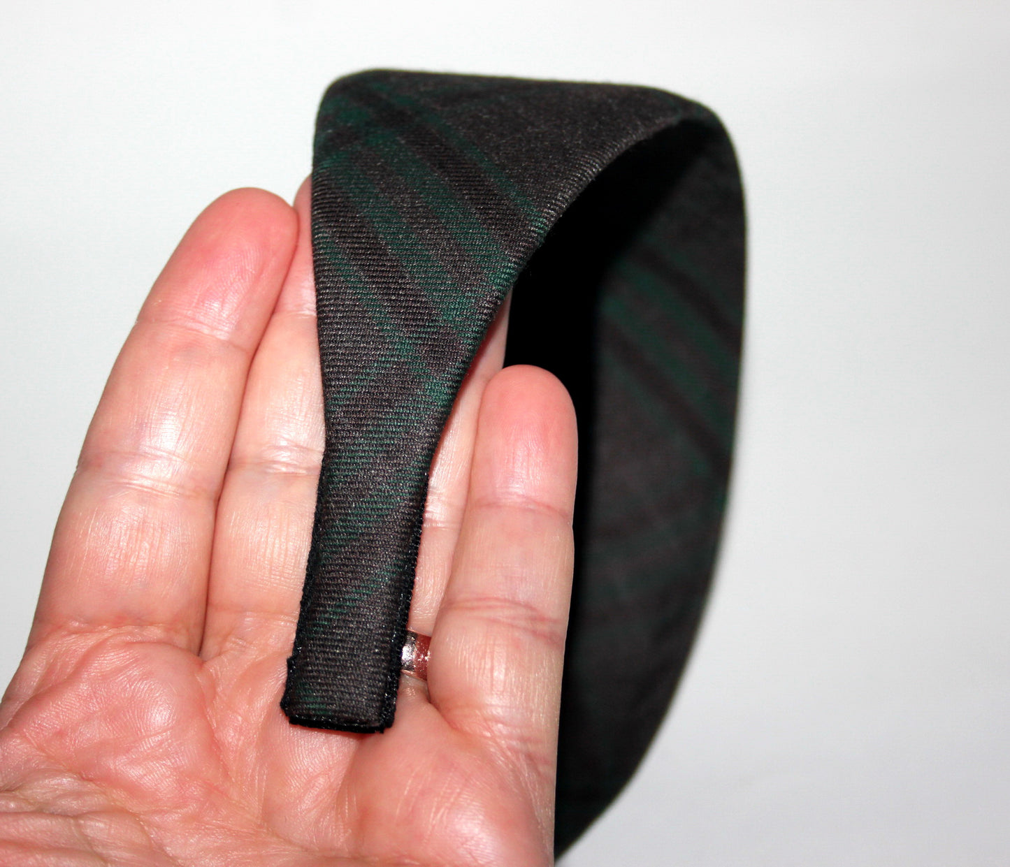 Plaid headband for women Scottish Green & Bown hairband scarf, plastic free