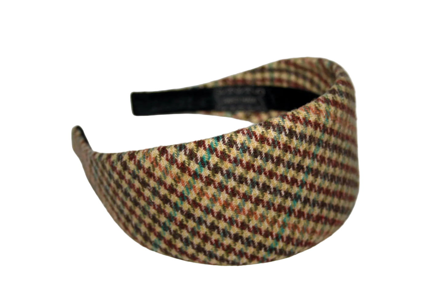 Wool headband, Houndstooth preppy plaid hairband, plastic free