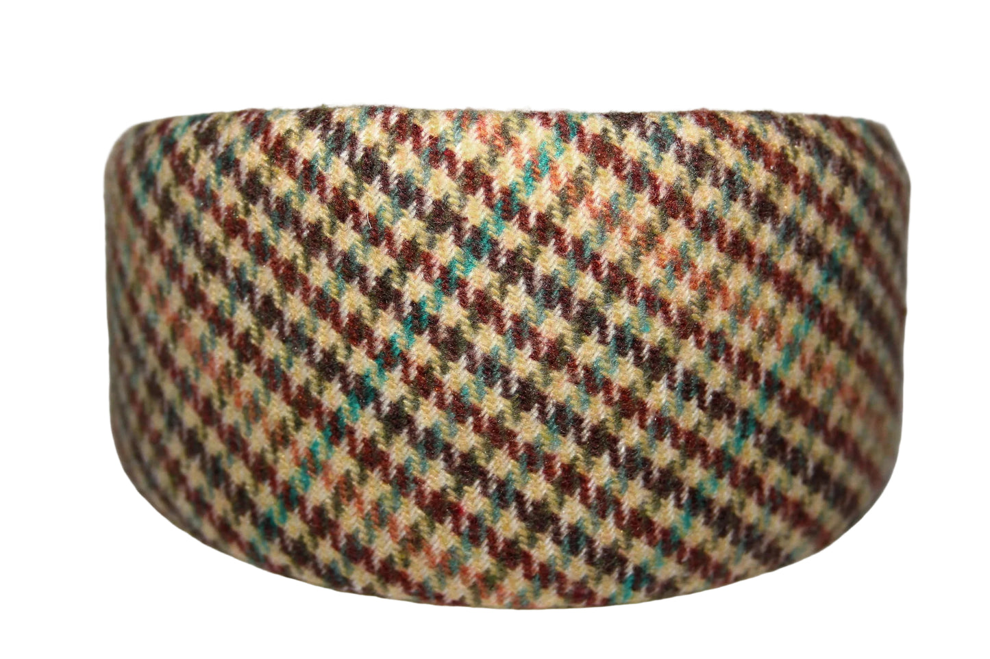 Wool headband, Houndstooth preppy plaid hairband, plastic free