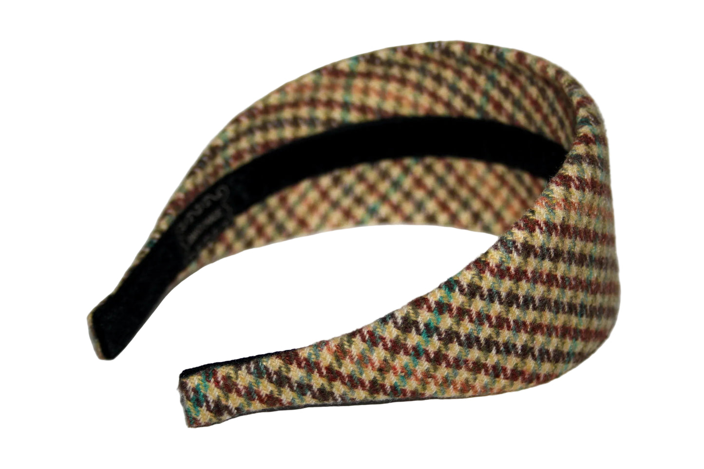 Wool headband, Houndstooth preppy plaid hairband, plastic free