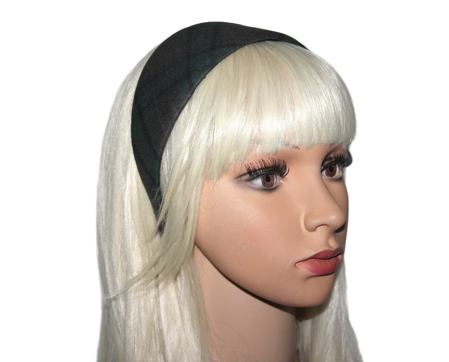 Plaid headband for women Scottish Green & Bown hairband scarf, plastic free