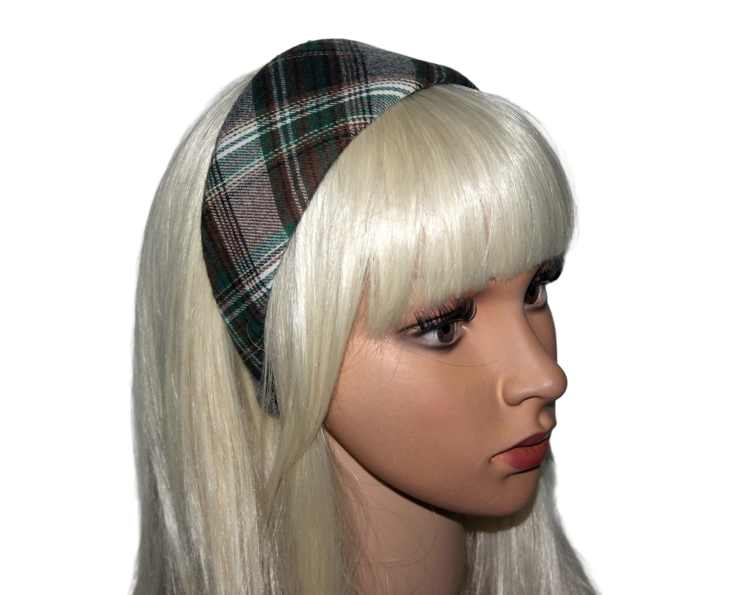 Plaid check headband Tartan casual hairband for women, plastic free