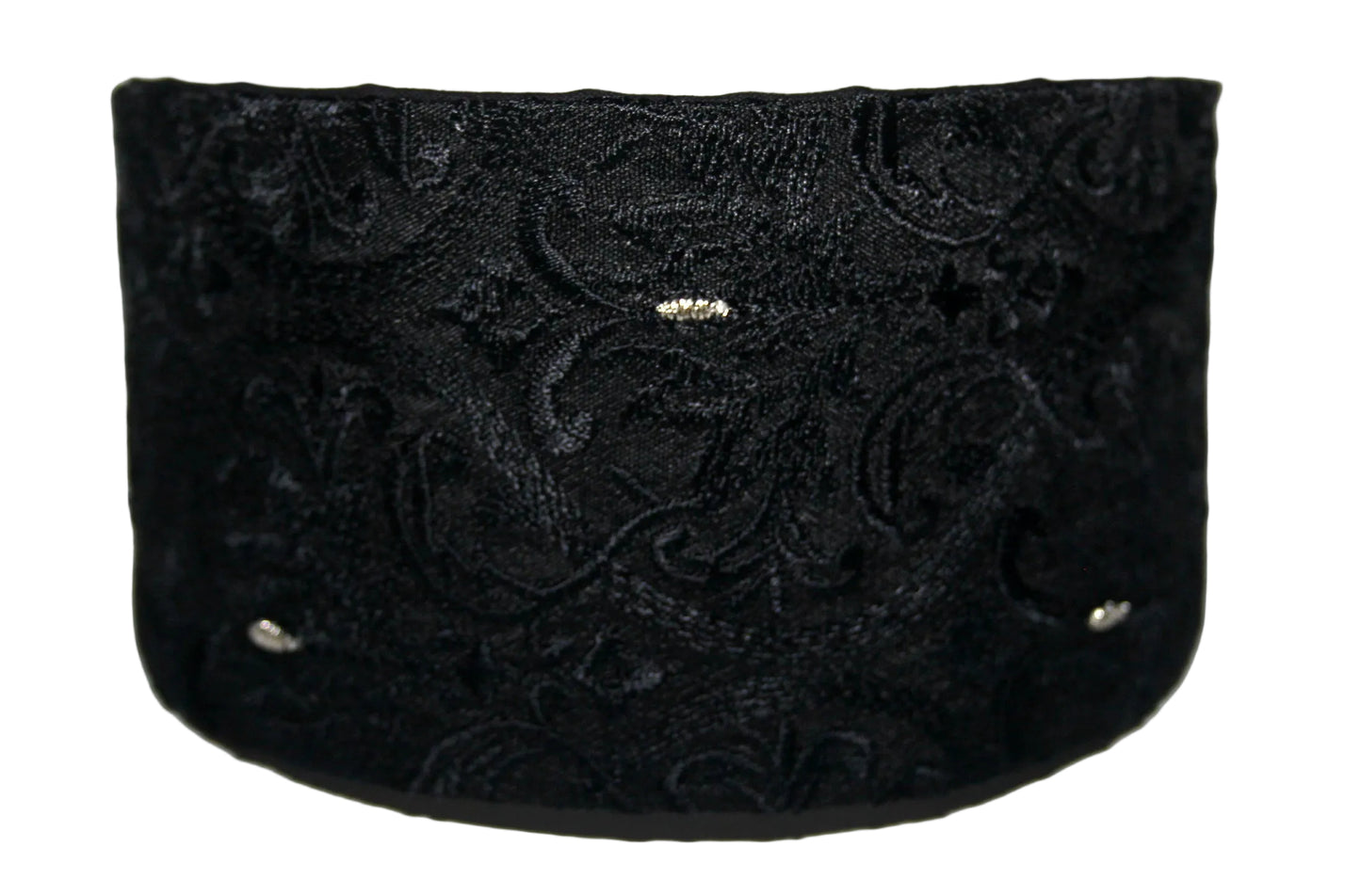 Black Embroidered flat headbands with thin ends, non slip, plastic free