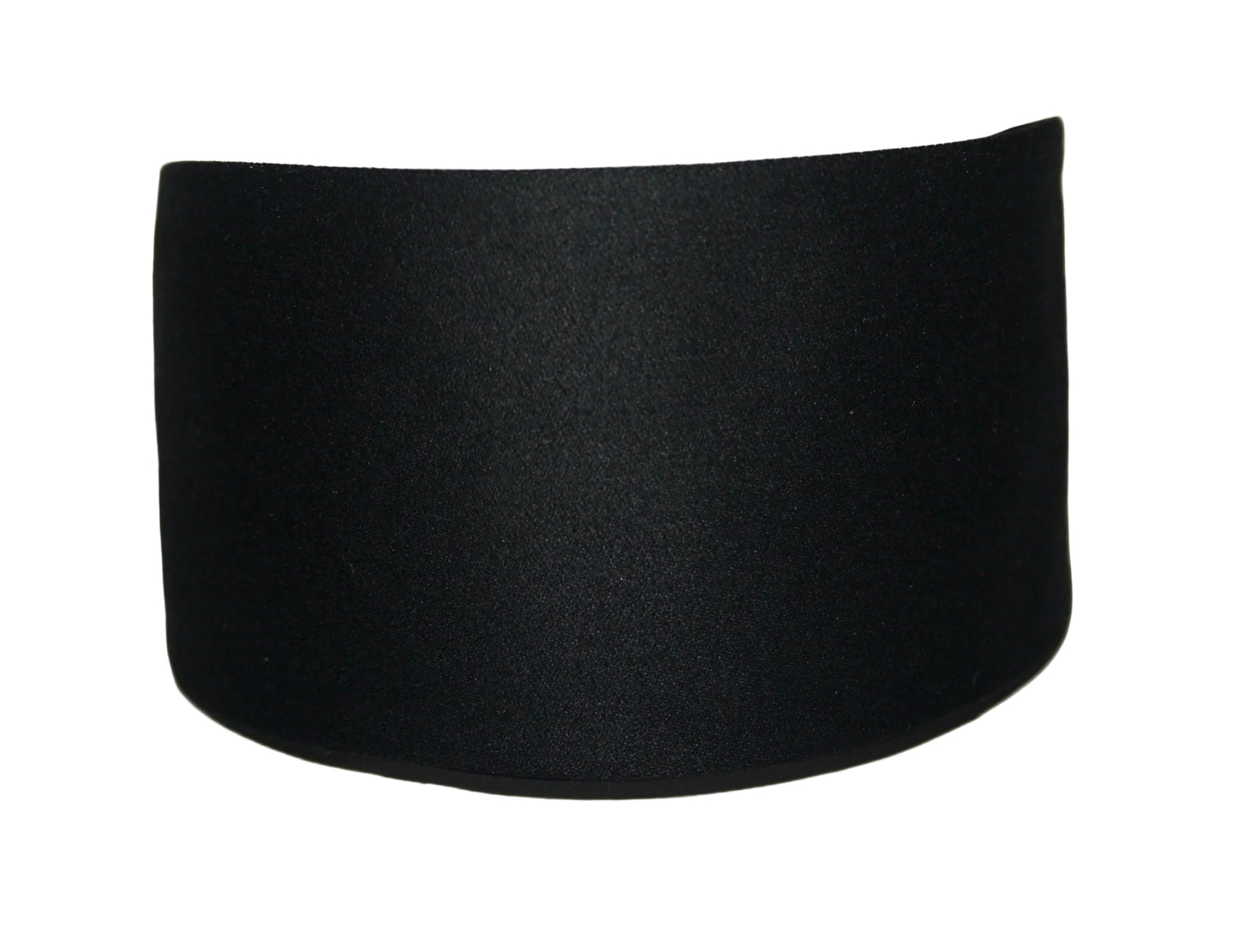 Black cotton satin flat headband with thin ends, no slip, plastic free