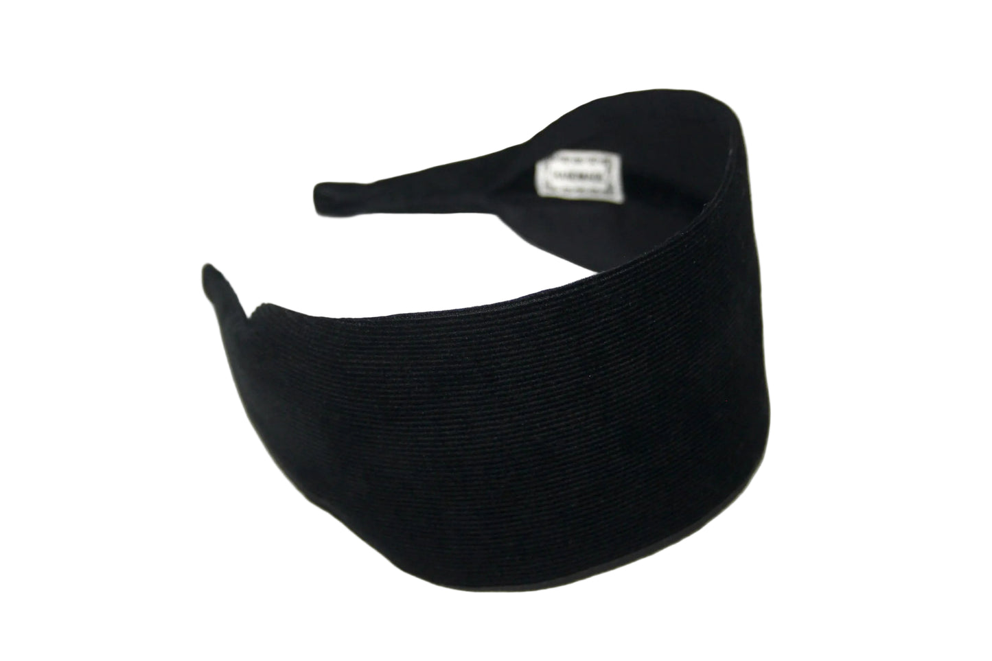 Black micro corduroy flat headband with thin ends, non slip, plastic free (Copy)