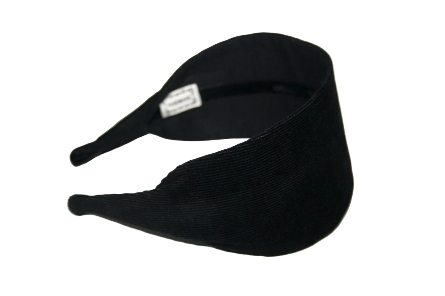 Black micro corduroy flat headband with thin ends, non slip, plastic free (Copy)