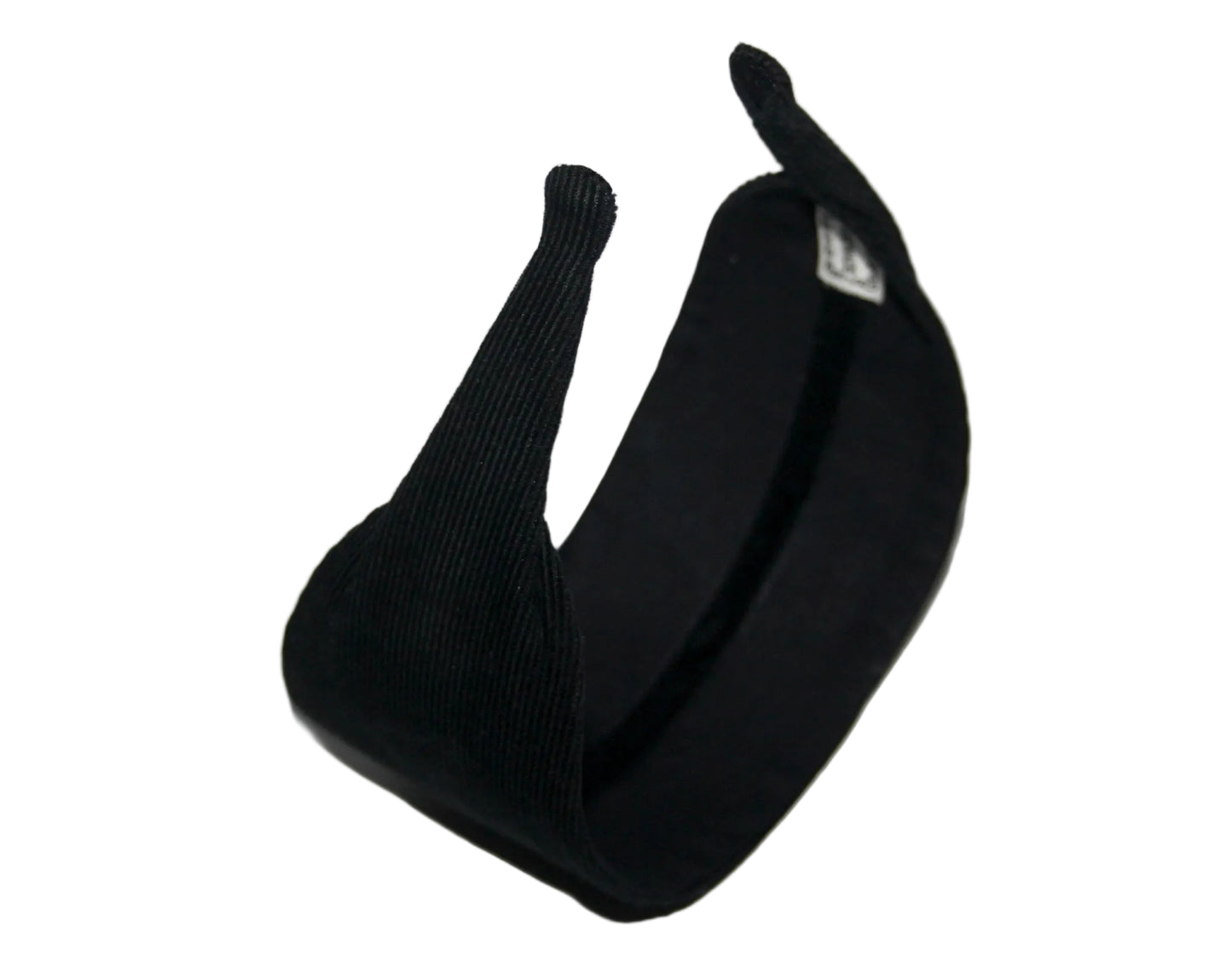 Black micro corduroy flat headband with thin ends, non slip, plastic free (Copy)