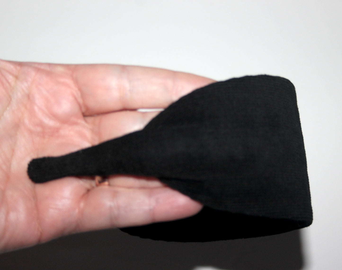 Black micro corduroy flat headband with thin ends, non slip, plastic free (Copy)