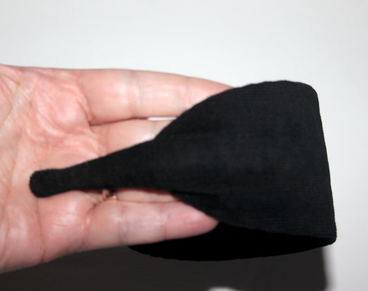 Black micro corduroy flat headband with thin ends, non slip, plastic free (Copy)