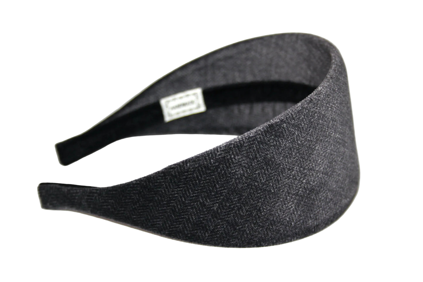 Tweed soft headband, Gray Herringbone velvet hairband, plastic free