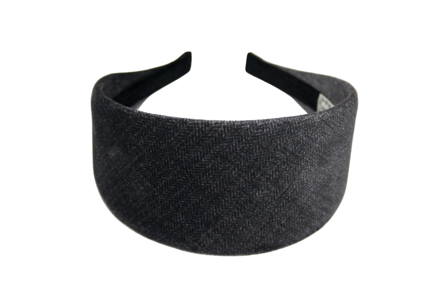 Tweed soft headband, Gray Herringbone velvet hairband, plastic free
