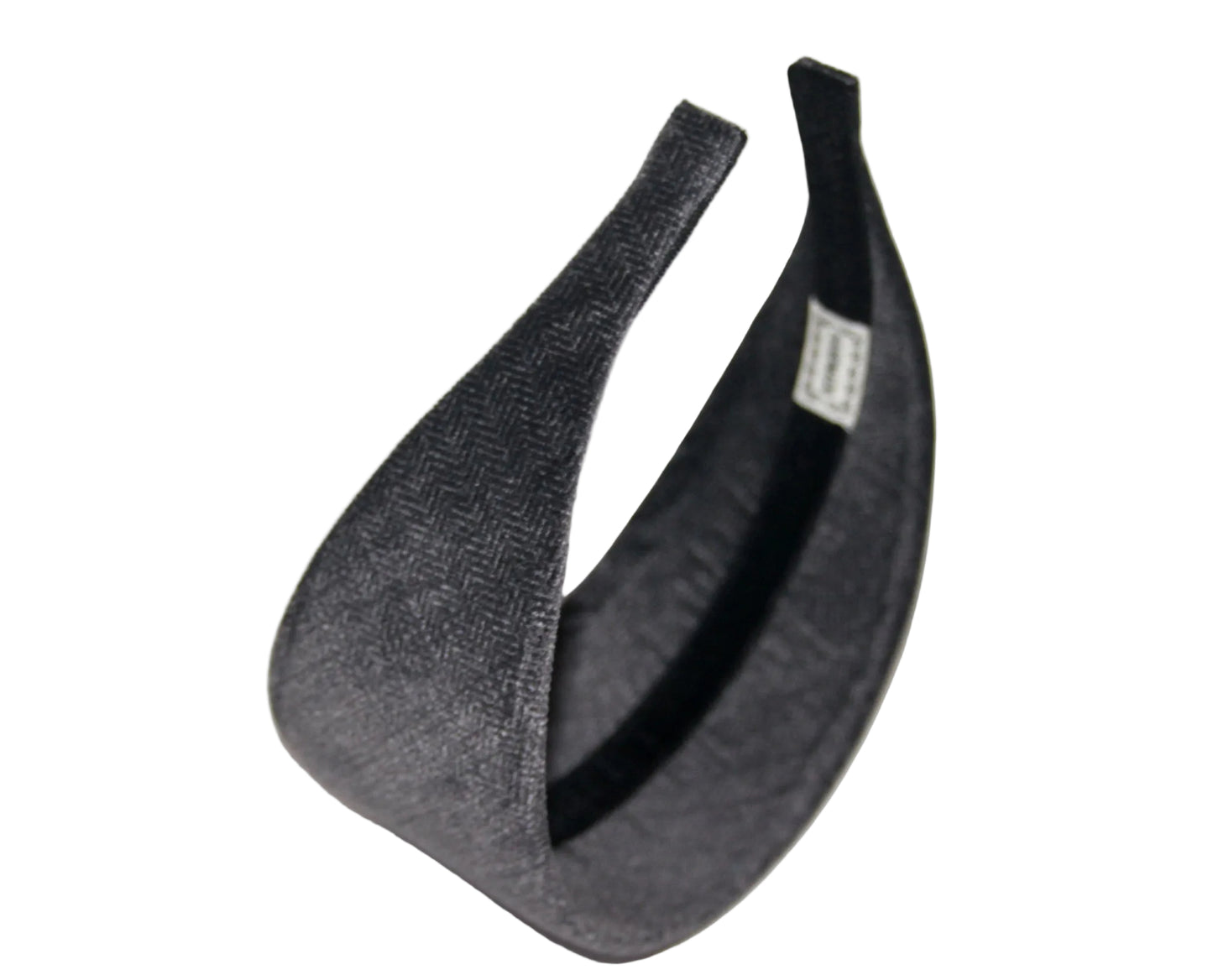 Tweed soft headband, Gray Herringbone velvet hairband, plastic free