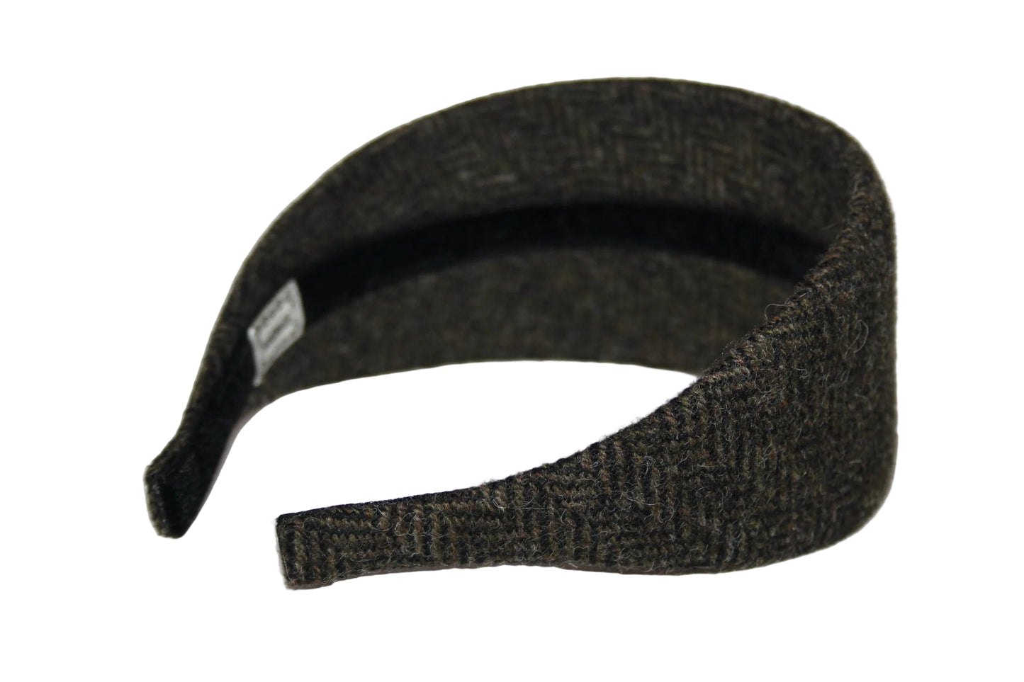 Herringbone wool headband, Black & Green hairband, plastic free
