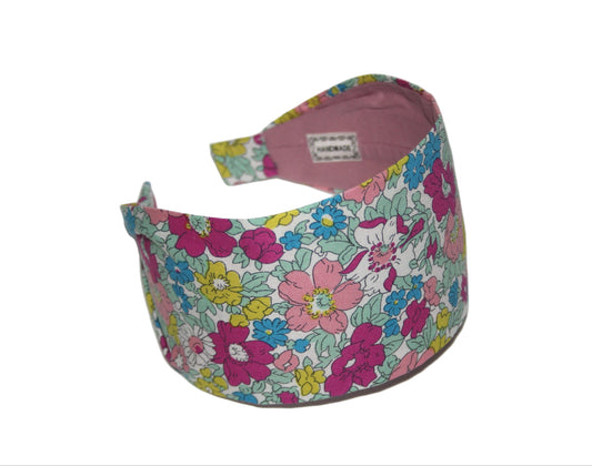 Liberty flower print cotton headband for women
