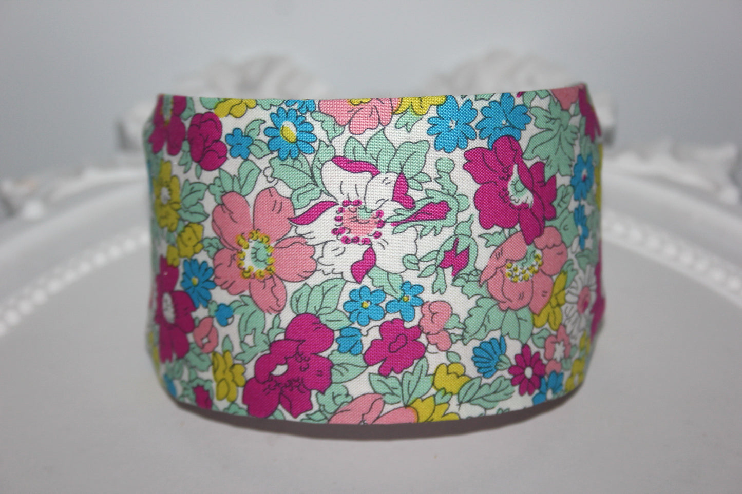 Liberty flower print cotton headband for women