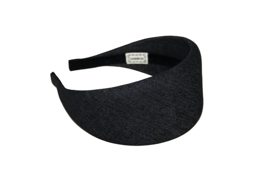 Melange Denim puffy hairband, Dark Gray padded headband, plastic free... NEW