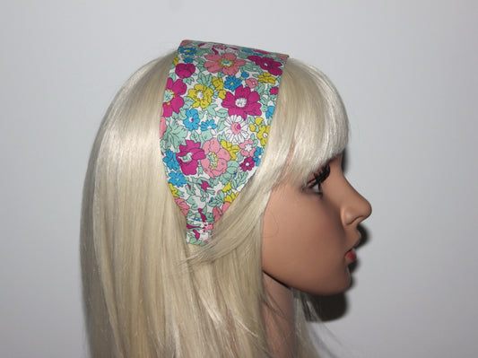 Liberty flower print cotton headband for women