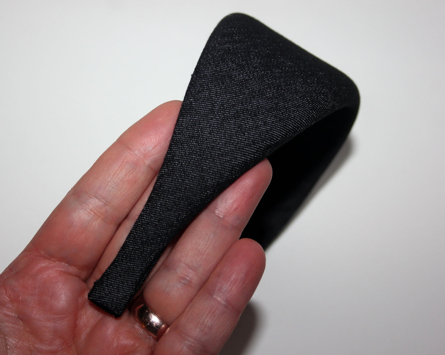Melange Denim puffy hairband, Dark Gray padded headband, plastic free... NEW